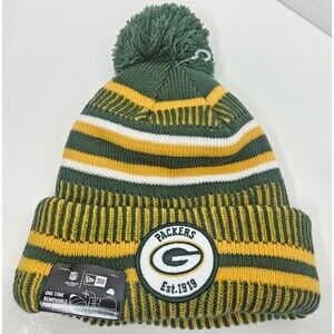 New Era Green Bay Packers On Field Sport Knit Beanie Cold Weather Hat NWT